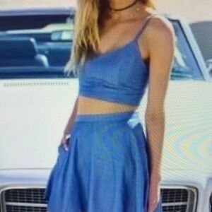 Lulu’s Chambray Skater Skirt w/ Pockets